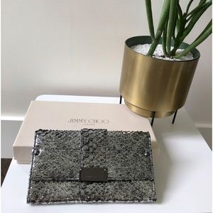 JIMMY CHOO SILVER STEEL CLUTCH